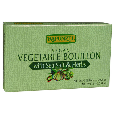 Rapunzel Bouillon Cubes - Vegetable - Vegan - Sea Salt And Herbs - 3.10 Oz - Case Of 12