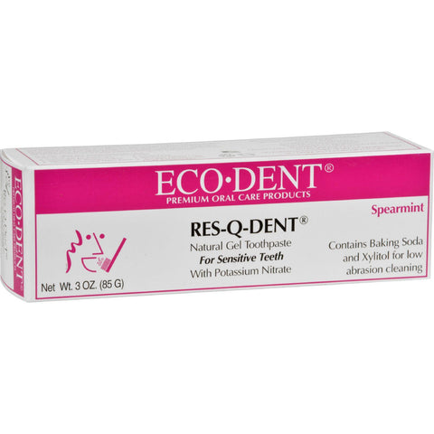 Eco-dent Res-q-dent Toothpaste - Spearmint - 3 Oz