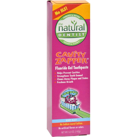 Natural Dentist Cavity Zapper Anticavity Gel Toothpaste Berry Blast - 5 Oz