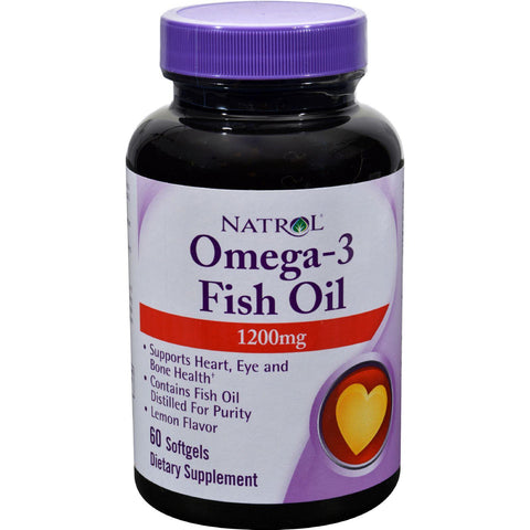 Natrol Omega-3 Fish Oil Lemon - 1200 Mg - 60 Softgels