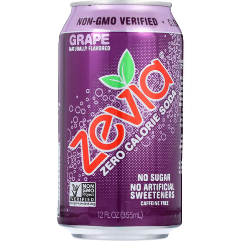 Zevia Soda - Zero Calorie - Grape - Can - 6-12 Oz - Case Of 4