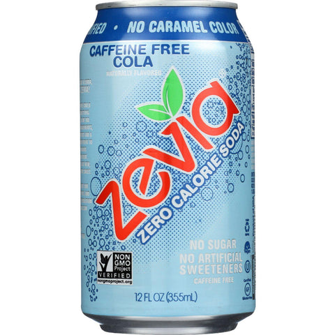 Zevia Soda - Zero Calorie - Cola - Caffeine Free - Can - 6-12 Oz - Case Of 4