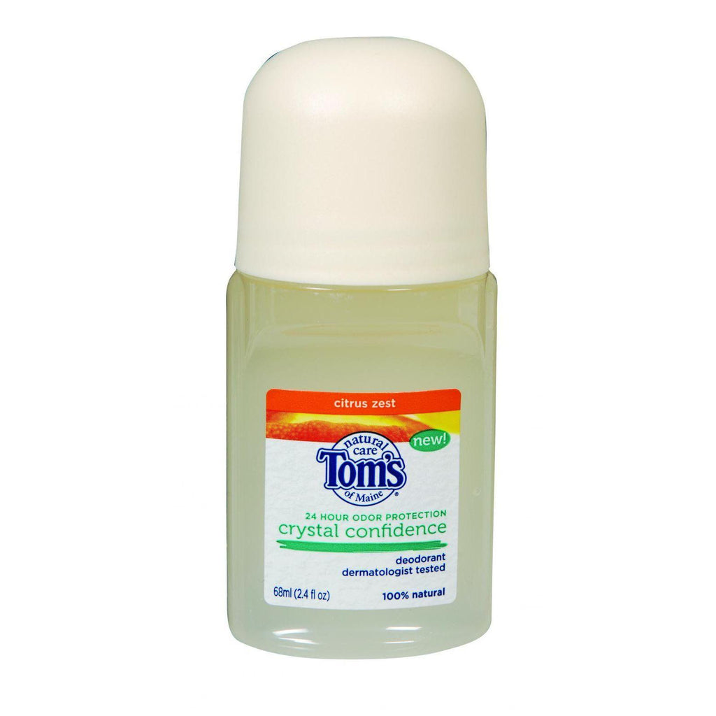 Tom's Of Maine Deodorant - Crystal Confidence - Citrus Zest - 2.4 Oz - Case Of 6