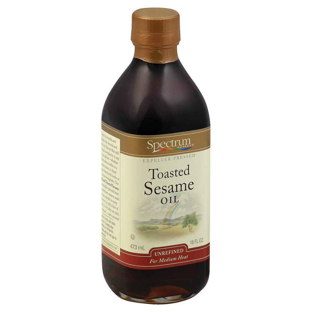 Spectrum Naturals Unrefined Toasted Sesame Oil - Case Of 12 - 16 Fl Oz.