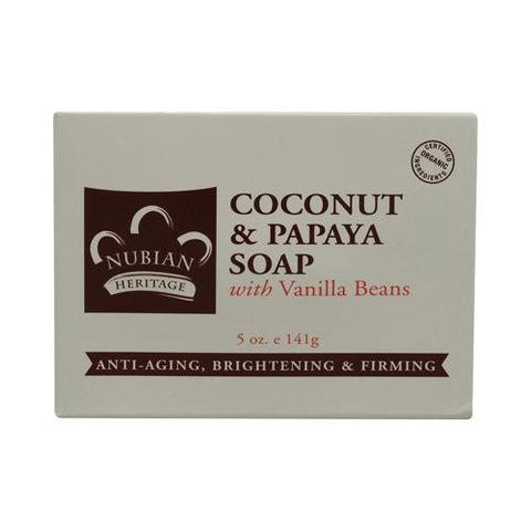Nubian Heritage Bar Soap Coconut And Papaya With Vanilla Beans - 5 Oz