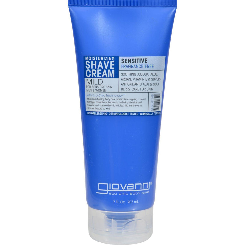 Giovanni Moisturizing Shave Cream Sensitive Skin Men And Women Fragrance Free - 7 Fl Oz