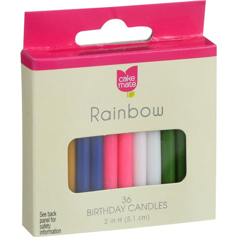 Cake Mate Birthday Party Candles - Rainbow - 2 In X 3-16 In - 36 Count - Case Of 12