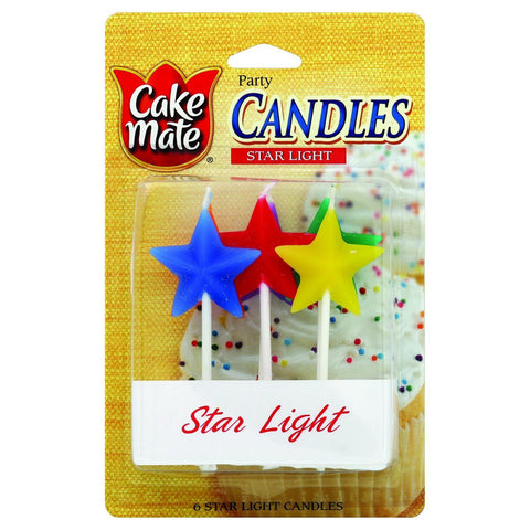 Cake Mate Birthday Party Candles - Star Light - 6 Count - Case Of 6