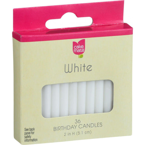 Cake Mate Birthday Party Candles - Round - White - 2 In X 3-16 In - 36 Count - Case Of 12