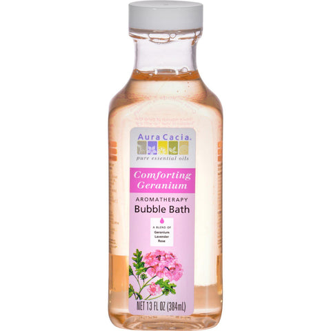 Aura Cacia Aromatherapy Bubble Bath Comforting Geranium - 13 Fl Oz