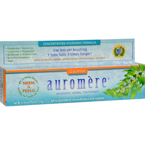 Auromere Herbal Toothpaste Original Licorice - 4.16 Oz - Case Of 12