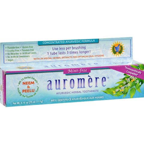 Auromere Toothpaste - Ayurvedic Herbal - Hmpthc Mnt Fr - 4.16 Oz - Case Of 12