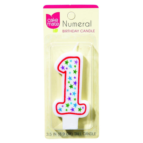 Cake Mate Birthday Party Candle - Numeral - 1 - 3 In - 1 Count - Case Of 6