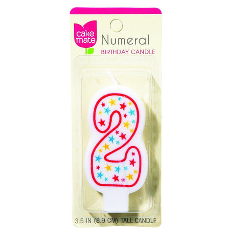 Cake Mate Birthday Party Candle - Numeral - 2 - 3 In - 1 Count - Case Of 6