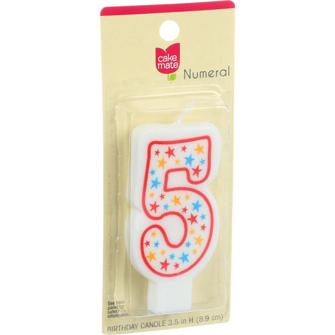 Cake Mate Birthday Party Candle - Numeral - 5 - 3 In - 1 Count - Case Of 6