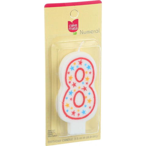 Cake Mate Birthday Party Candle - Numeral - 8 - 3 In - 1 Count - Case Of 6