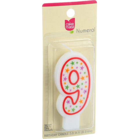 Cake Mate Birthday Party Candle - Numeral - 9 - 3 In - 1 Count - Case Of 6