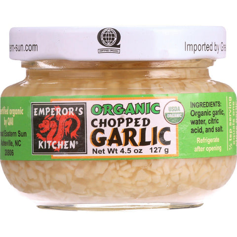 Emperors Kitchen Garlic - Organic - Chopped - 4.5 Oz - Case Of 12