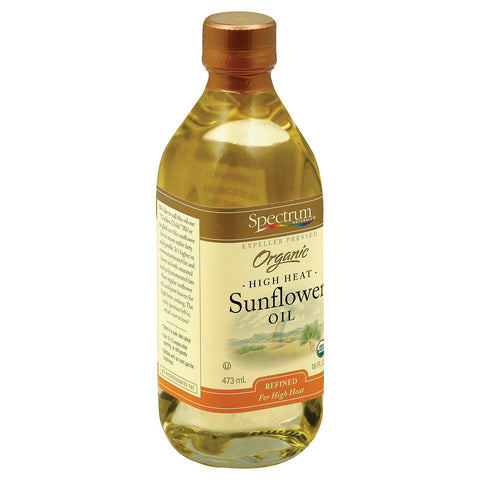 Spectrum Naturals High Heat Refined Organic Sunflower Oil - Case Of 12 - 16 Fl Oz.