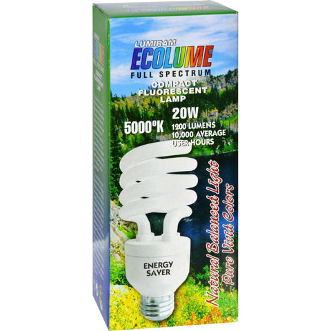 Ecolume Spiral Compact Fluorescent Lamp 20 Watt - 1 Light Bulb
