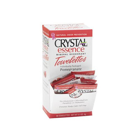 Crystal Essence Mineral Deodorant Towelette - Pomegranate - Case Of 48