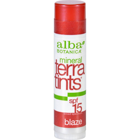 Alba Botanica Terra Tints Lip Balm Spf 15 Blaze - 0.15 Oz - Case Of 12