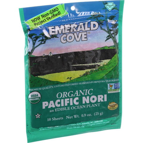 Emerald Cove Organic Pacific Nori - Untoasted Hoshi - Silver Grade - .9 Oz - Case Of 6