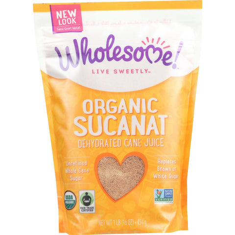 Wholesome Sweeteners Dehydrated Cane Juice - Organic - Sucanat - 1 Lb - Case Of 12