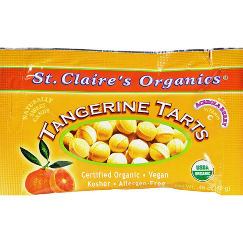 St Claire's Organic Tangerine Tart Pouches - Case Of 12 - .56 Oz