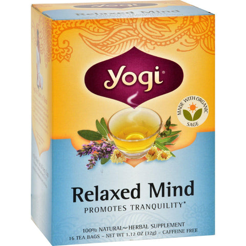 Yogi Relaxed Mind Herbal Tea Caffeine Free - 16 Tea Bags - Case Of 6