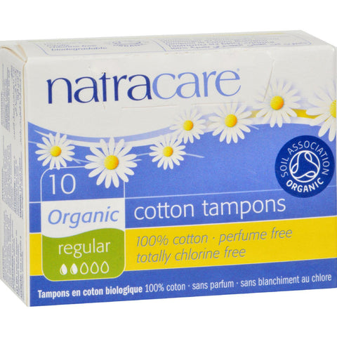 Natracare 100% Organic Cotton Tampons - Regular - 10 Pack