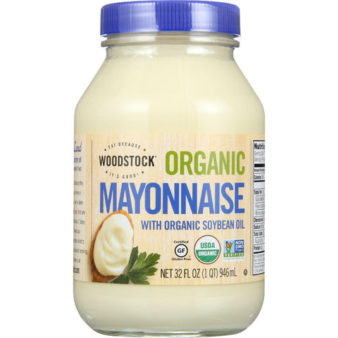 Woodstock Mayonnaise - Organic - With Organic Soybean Oil - Jar - 32 Oz - Case Of 12