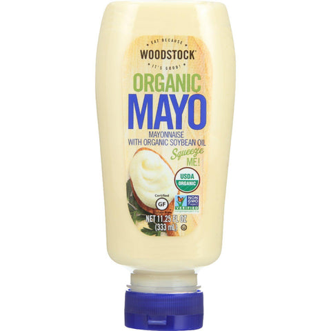 Woodstock Mayonnaise - Organic - With Organic Soybean Oil - Squeezable - 11.25 Oz - Case Of 12
