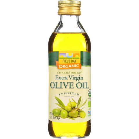 Field Day Olive Oil - Organic - Extra Virgin - Imported - Glass Bottle - 500 Ml - Case Of 12