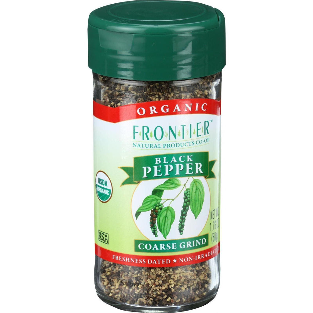 Frontier Herb Pepper - Organic - Black - Coarse Grind - 1.7 Oz