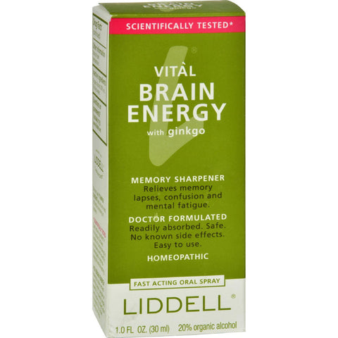 Liddell Homeopathic Brain Energy Spray - 1 Fl Oz