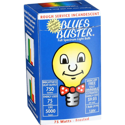Blues Buster Light Bulb - Full Spectrum - Frosted - 75 Watt Bulb - 1 Count