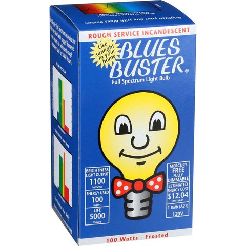 Blues Buster Light Bulb - Full Spectrum - Frosted - 100 Watt Bulb - 1 Count