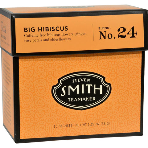 Smith Teamaker Herbal Tea - Big Hibiscus - Case Of 6 - 15 Bags