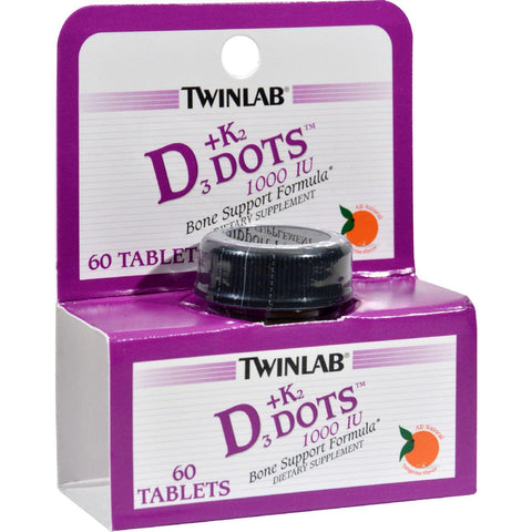 Twinlab D3 Plus K2 Dots Tangerine - 1000 Iu - 60 Tablets