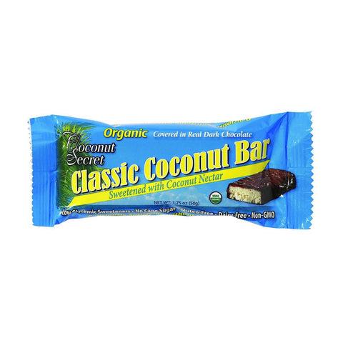 Coconut Secret Organic Chocolate Covered Coconut Bar - Classic Coconut - Case Of 12 - 1.75 Oz Bars