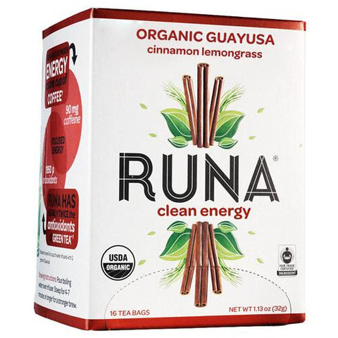 Runa Tea Organic Cinnamon Lemongrass Guayusa Tea - Case Of 6 - 16 Bags