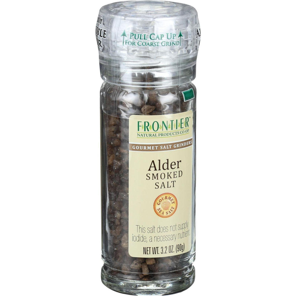 Frontier Herb Alder Smoked Salt - Grinder Bottle - 3.2 Oz - Case Of 6