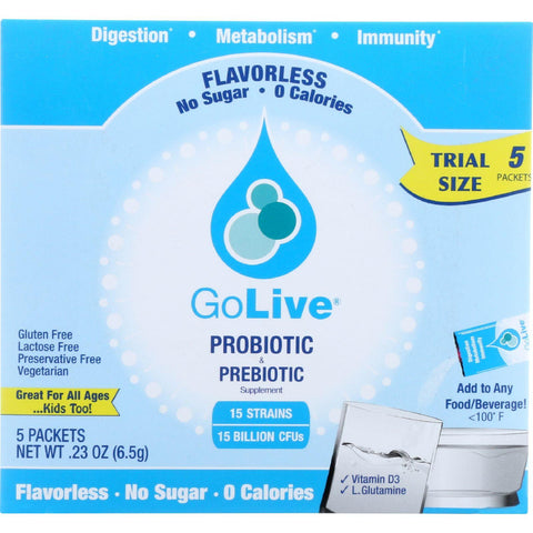 Golive Probiotic Products Probiotic And Prebiotic - Flavorless - 5-.05 Oz - Case Of 15
