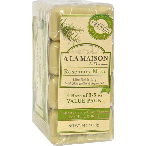 A La Maison Bar Soap - Rosemary Mint - Value 4 Pack