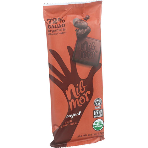 Nibmor Organic Dark Chocolate Bars - Original - 2.2 Oz Bars - Case Of 12