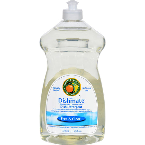 Earth Friendly Dishmate - Free And Clear - Case Of 6 - 25 Fl Oz