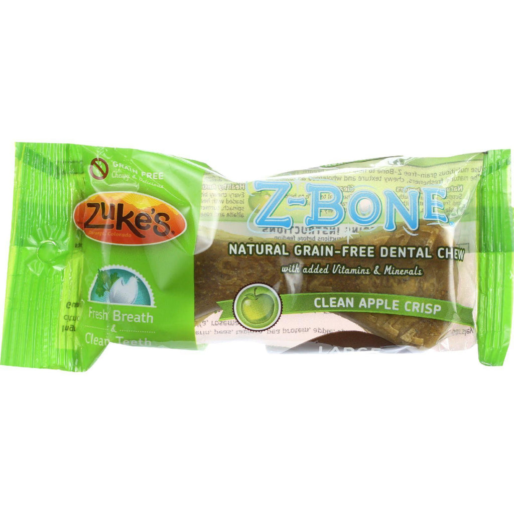 Zukes Counter Display - Dental Chews - Z-bones - Clean Apple Crisp - Large Dogs - 2.5 Oz - Case Of 18