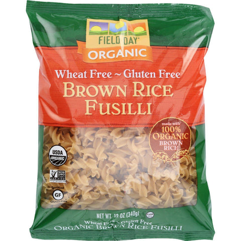 Field Day Pasta - Organic - Brown Rice - Fusilli - 12 Oz - Case Of 12