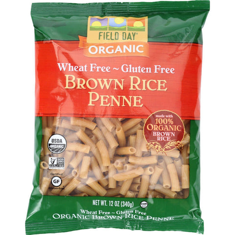 Field Day Pasta - Organic - Brown Rice - Penne - 12 Oz - Case Of 12